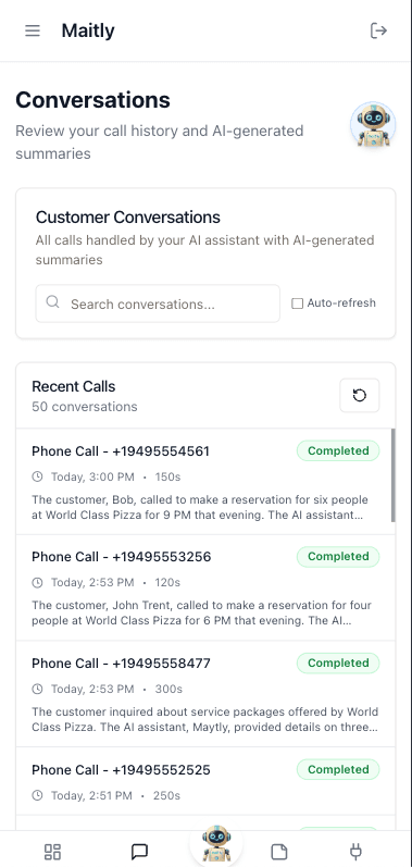 AI Receptionist Conversations